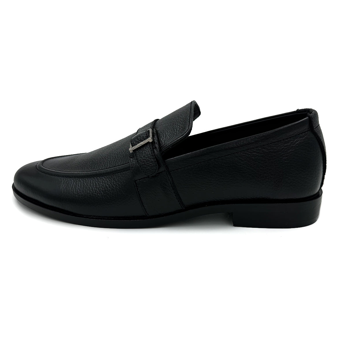 Single Buckle Leather Loafers