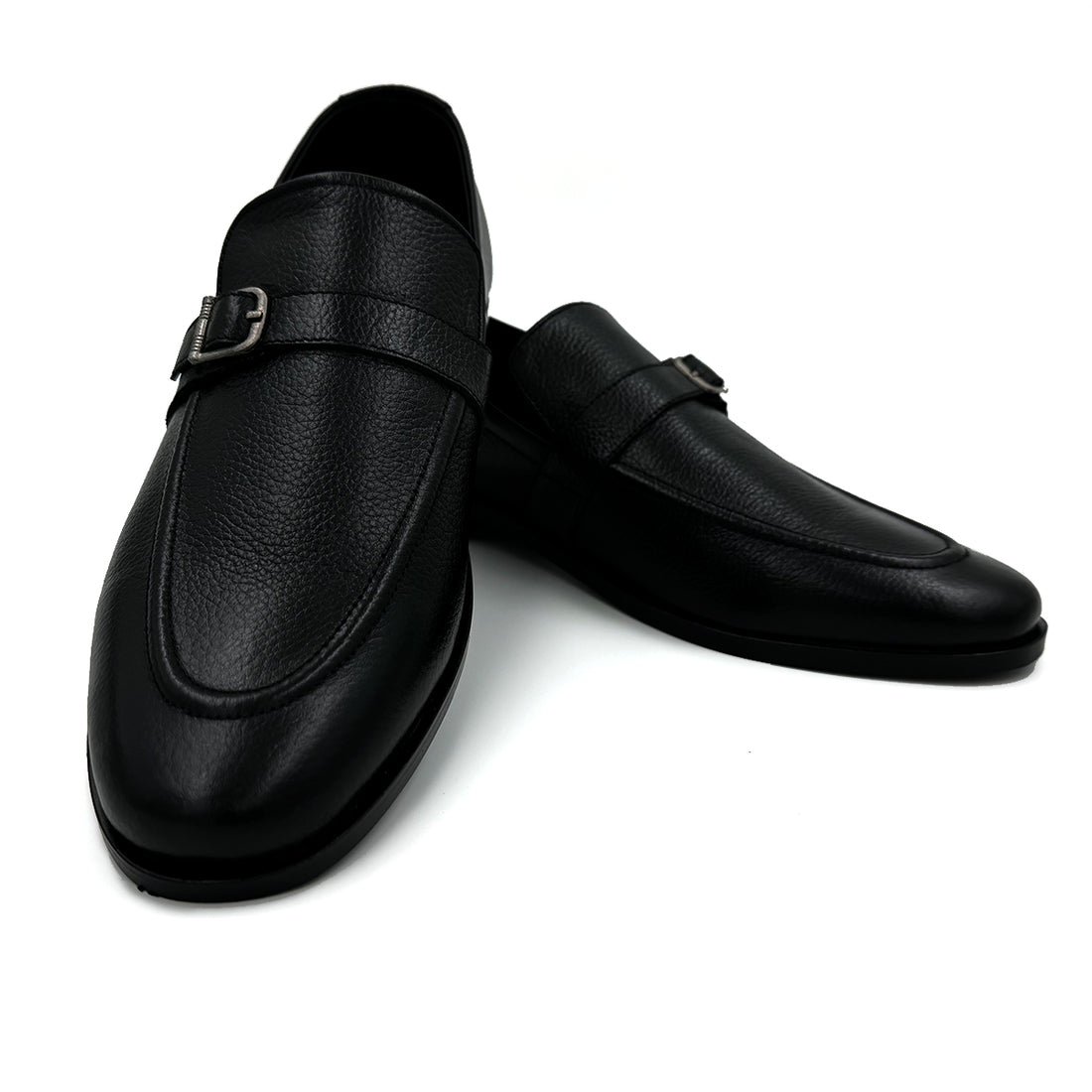 Single-Buckle Leather Loafers