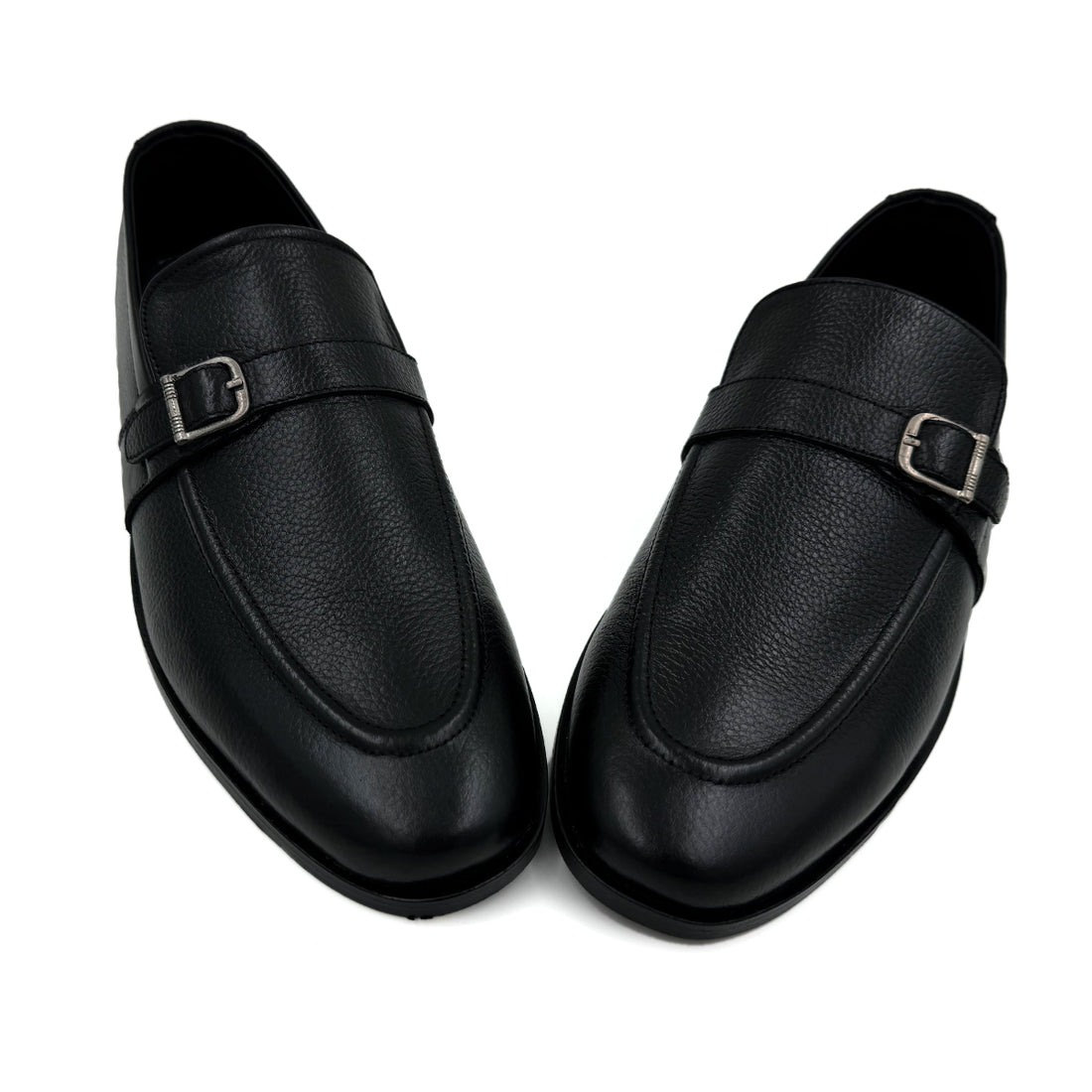 Single-Buckle Leather Loafers