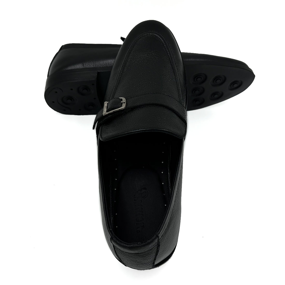 Single-Buckle Leather Loafers